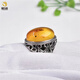 Fuwanzhe Insect Amber Ring Natural Insect Amber Beeswax Ring Men's Insect Ring Fly Small Circle Mouth
