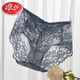 LangSha lace antibacterial underwear for women sexy mid-waist without marks for women new style pure cotton crotch large size pure erotic underwear skin color + lotus root pink + gray blue L 115-135Jin [Jin equals 0.5 kg]