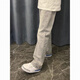 Mode koreanische Ins American High Street Vielseitige, schlanke und leicht Flare Jeans für Männer und Frauen lässige trendige trendige schwarze rauchgraue Hosen G841 Zement grau 2xl