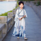 安妮优儿男童汉服中国风少爷公子秋装儿童古装帅气学生国学服 灰色 140