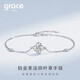 Grace GirlPT950 platinum four-leaf clover bracelet for women with moissanite high-quality gift for girlfriend on Valentine's Day and anniversary birthday platinum moissanite bracelet light luxury gift box