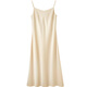 Shangdubila summer temperament V-neck commuting suspender dress with high-end shiny sexy pure and pure skirt Champagne color L