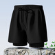 Xinnan swimming trunks for men loose quick-drying large size anti-embarrassing flat corner beach pants shorts hot spring professional swimming equipment Black men swimming trunks [180-220Jin [Jin equals 0.5 kg]]