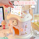 Sanmu Jianshe desktop ornaments cartoon rabbit piggy bank small house children's toys piggy bank money box with lock girl heart gift pink + sticker