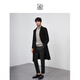 SINBOS2021 new tweed jacket for men mid-length wool coat for men pure wool suit collar double-sided tweed windbreaker black 180