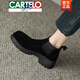 Cartelo High-High-De-Groath Boots de cuero enormes esmerilados Chelsea para mujeres 2025 Otoño e invierno Nuevas botas retro espesas Martin Brown Single 37 37