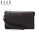 Bolso de hombres de Elle Homme, billetera de cuero de ciervo de capa superior, bolso de embrague de gran capacidad, bolso para hombres de moda 05451 regalo de cumpleaños marrón oscuro para novio