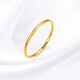 Shizhi Sansheng Sanshi plain ring 9999 pure gold ring for men and women, couple ring, aperture tail ring for girlfriend, smooth ring, No. 18, 0.3g