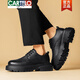 CARTELO crocodile leather shoes men's heightening thick sole black leather derby shoes trendy business formal casual soft sole big head men's shoes BG1901 black 38 standard leather shoe size