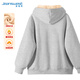 Jeansves fleece sweatshirt for women 2025 winter new thickened cardigan imitation sherpa jacket versatile solid color hooded top for women