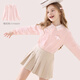 Hello Kitty girls' bottoming shirt spring and autumn fashionable children's T-shirt long-sleeved big children's doll collar top G031 cherry blossom pink 130
