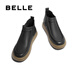 Belle Retro High-Top Casual Kurzstiefel Herren Winter Neue britische ein-Fuß-Chelsea-Stiefel plus Fleece A1677DD4 Pre-Sale Black-Fleece 40 (250 mm)