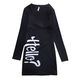 Suowanyi (Suowanyi) Plus Samt Blue 2021 Spring Neues Frauen mit langem T-Shirt mit Mitte der Länge 6625 Fünf-Punkte-Sternschwarzfeder und Herbst ohne (Samt) L 100-115jin [Jin gleich 0,5 kg]
