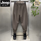 JEEP SPIRIT autumn and winter new trousers men's thin velvet thickened trousers with Martin boots harem pants Velcro casual pants black plus velvet 34 165-175Jin Jin is equal to 0.5 kg