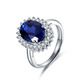 Qu Meisi's synthetic blue gem ring Jurchen silver movable classic dark blue color jewelry Tanzanite main stone (10X14mm)