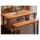 Yiyao nueva mesa de comedor y silla de estilo chino Combinación Sala de estar simple Mesa de comedor de plato grande Tabla de lectura de trabajo Integrado CR9901# Nuez Tabla individual 180x80x75cm