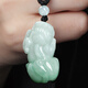 7000-Year-Old Jadeite Pixiu Pendant, Type A, Men’s and Women’s Jade Pendant, Comes with Identification Certificate