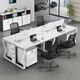 Elorin staff desk and chair combination 4 people 6 four person butterfly desk staff workstation card base double office table desktop 16 thick + semi-hidden wire box double seat 120*120 color remarks