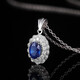 Ting Liang 0.7 carat Sri Lankan natural sapphire pendant 18k gold inlaid diamond necklace ready stock with 18K gold necklace