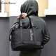 Cateikarui men's travel bag portable business trip large capacity luggage bag short-distance travel bag short-distance travel storage bag light luxury black