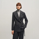 OVV2025 new autumn and winter women's classic micro waist with belt wool casual suit, space gray XS