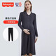 Fisher-Price American Fisher-Price Maternity Dress 2025 Spring and Autumn New Maternity Wear Sweater Jacket Bottoming Skirt Suit Spring Dress Dark Gray Dress One Size