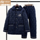 Modal middle-aged and elderly men's pajamas in winter coral velvet clamp thickened larger size father's warm cotton jacket set home clothing N9921M gray [thickened and upgraded] L (90-120Jin [Jin equals 0.5 kg])