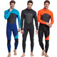 Sharbat 3MM wetsuit for men, thickened and warm, winter swimming, outdoor snorkeling one-piece long-sleeved swimsuit, surfing jellyfish suit, dark blue and black, water orchid L (suitable for 110-125 Jin Jin equals 0.5 kg)