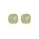 QPQK Hotan jade earrings 2025 new temperament and high-end golden jade earrings women's ice raw stone small earrings square Hetian jade earrings exquisite gift box