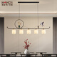 Handisi New Chinese Tea Room Light Restaurant Light Zen Style Chino Modern Simple Bar Comedor Sala de estudio de una línea FR9902-6C