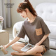 
Modal 2024 pajamas for women in summer cotton thin cute Korean style student short sleeve two-piece set spring and autumn loose summer home fashionable maroon GXT6636 picture color M (recommended 75-95Jin [Jin equals 0.5 kg])