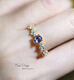Shilian December birthstone original 14K gold-filled natural tanzanite zircon niche four-leaf clover ring customized natural tanzanite adjustable ring