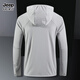 JEEP SPIRIT sun protection clothing for men and women in summer quick-drying breathable outdoor travel fishing ice silk men's customized corporate team building JEEP568 light gray 2XL (recommended 135-155 Jin Jin equals 0.5 kg)