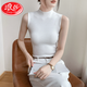 LangSha half turtleneck sleeveless vest for women in autumn and winter new style wool wool slim bottoming shirt gray suit with knitted sweater white M 100-115Jin Jin is equal to 0.5 kg