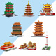 Zhegao Blocs de constitution adulte et petites particules assemblées en Chine Castle Forbid City Castle Tiananmen Square High Difficulté à grande échelle Orange LZ8249 Erhai Lac + Lamp 3884PCS