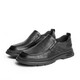 Belle Foot Lazy Shoes Herren Kuhläsesandleder geschlagen atmungsaktives Geschäft Casual Leder Schuhe A1449BM4 Schwarz 42
