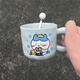 Zhewei chiikawa usaki meilleur ami petit ami et petite amie soeur cadeau d'anniversaire haut sn4877 mignon se shuai 420 ml tasse + cuillère à balle de lait + couverture + boîte en mousse emballage