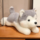 Dudo mignon chiot en peluche jouet mignon animal de compagnie husky erha chien oreiller poupée gris rag doll cadeau d'anniversaire marron 50 cm