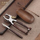 Jinfuxiang high-end Pu'er tea knife, tea pliers, tea opener, tea cake pry, tea brick tool, tea scissors, 304 stainless steel, rosewood, three-piece set of dragon pliers