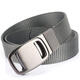 VANLUNTALU canvas belt men's automatic buckle braided tactical belt youth outdoor casual simple and versatile trendy jeans belt Chinese silver military green cloth belt 120cm
