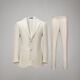 Guillaume de Mons Aojia casual suit men's linen off-white business suit jacket handsome single suit top 2024 spring and summer off-white two-piece set top + trousers 48