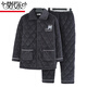 Pajamas modal Hiver pour hommes épaissis épaissis en velours à trois couches Veste en coton corail Velvet Home Clothing Home Set pour les personnes d'âge moyen et les personnes âgées N9921M Velvets de lait gris a amélioré L (100-120jin [Jin est égal à 0,5 kg]))