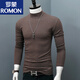 ROMON Cotton Spring Autumn and Winter Half Turtle Collar Bottoming Shirt Men's Slim Fit Lined Long Sleeve T-shirt Men's Autumn Clothes Outerwear Black XL Recommended 140Jin Jin equals about 0.5kg