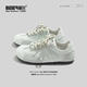 Beier Puff weiße Schuhe für Frauen im Herbst Neue 2024 Schuhe mit vielseitigem Nischen flach alleinige Deutsche Trainingschuhe B3519 Beige 35