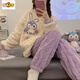 Moliana Coral Velvet Pajamas para mujeres en invierno de la manga larga en espesas lindas ropa para el hogar de franela y estilo de otoño se pueden usar fuera de SSM-679# M 75-100Jin [Jin equivale a 0.5 kg]