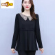 
First-diameter long-sleeved T-shirt spring and autumn Korean style loose age-reducing casual large-size women's belly-covering and slimming fashionable base shirt top Coffee color [9767 plus velvet] 4XL [145-160Jin [Jin equals 0.5 kg]]