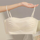 Guiqi tube top underwear for women to push up small breasts to prevent exposure and beautiful back 2025 new style wrapped chest camisole one-piece bra white tube top underwear milky white M (34/75ABC)