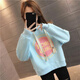 BJORN MOAN加绒/不加绒连帽卫衣女学生2025春秋年新款宽松洋气减龄长袖上衣 白色 6629款 S 建议75斤-85斤