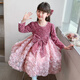Annie Youer high-end girls princess dress autumn and winter 2024 new little girl birthday dress children's style plus velvet dress pink + hairpin 110