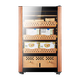 Frielmann H54X-4000 compressor cigar cabinet with lock, constant temperature and humidity, cedar wood red wine humidifier for home, 97cm high, wood grain compressor model, aluminum liner